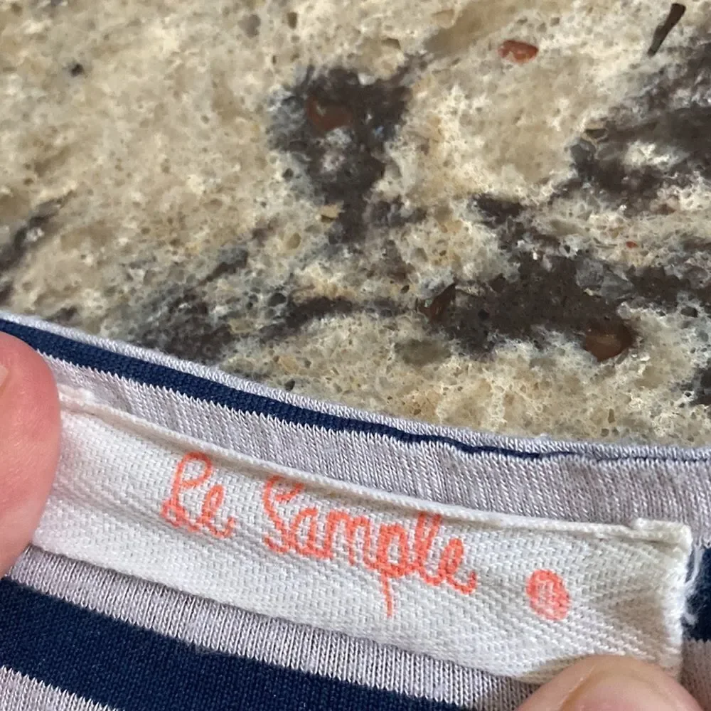 Le Sample Racer Back Striped Embroidered Top - Picture 3 of 4